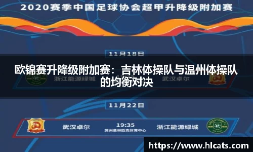 欧锦赛升降级附加赛：吉林体操队与温州体操队的均衡对决